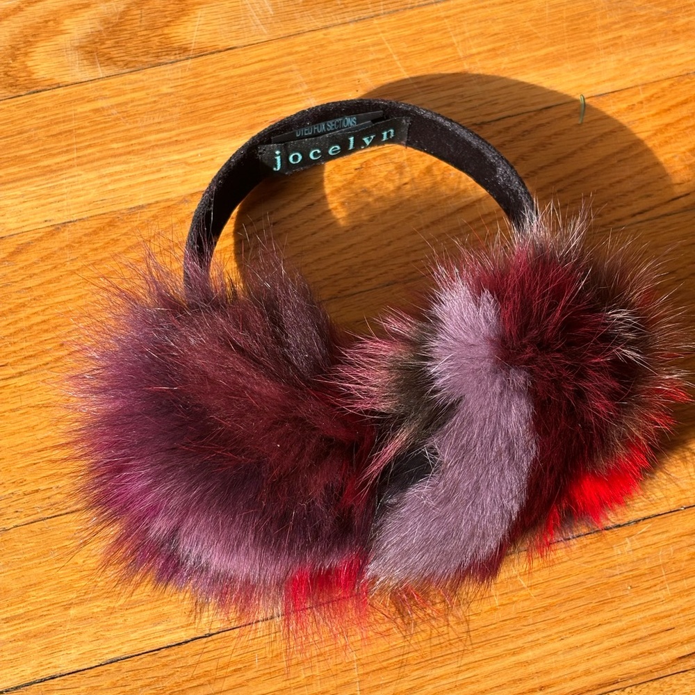 Jocelyn 100% Real Fur Multicolor Earmuffs